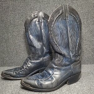 Dan Post Embroidered Lasso‎ Braided Leather Cowboy Men's Boots 9.5 EW